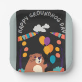 Groundhog Day Celebration: Schatten oder Schein? Pappteller (Vorderseite)