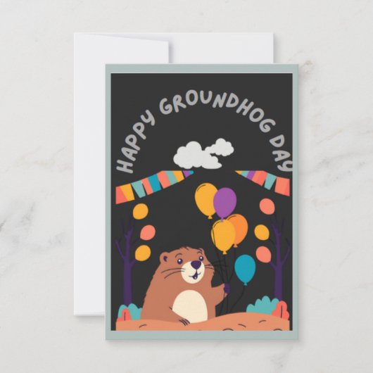 Groundhog Day Celebration: Schatten oder Schein? RSVP Karte (Vorderseite)