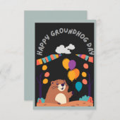 Groundhog Day Celebration: Schatten oder Schein? RSVP Karte (Vorne/Hinten)
