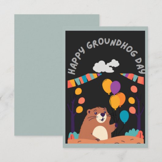 Groundhog Day Celebration: Schatten oder Schein? RSVP Karte (Vorne/Hinten)