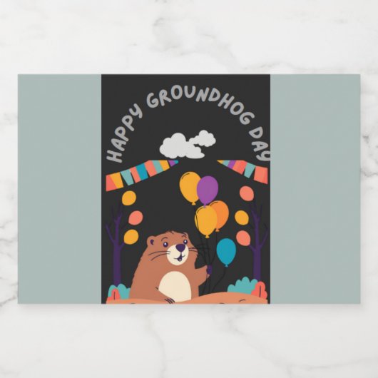 Groundhog Day Celebration: Schatten oder Schein? Schaumweinetikett (Einzelnes Label)