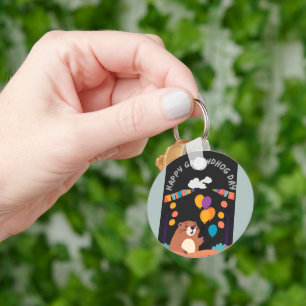 Groundhog Day Celebration: Schatten oder Schein? Schlüsselanhänger