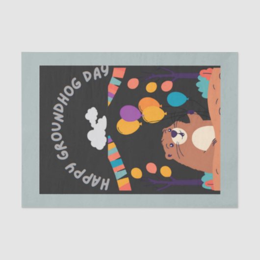 Groundhog Day Celebration: Schatten oder Schein? Seidenpapier (Vorderseite)