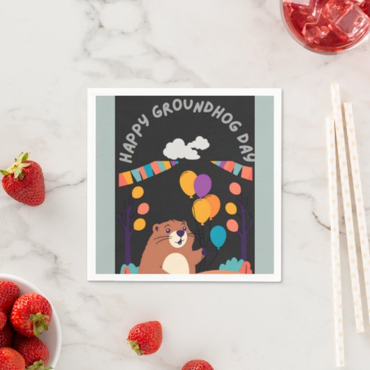 Groundhog Day Celebration: Schatten oder Schein? Serviette (Beispiel)