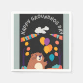 Groundhog Day Celebration: Schatten oder Schein? Serviette (Vorderseite)
