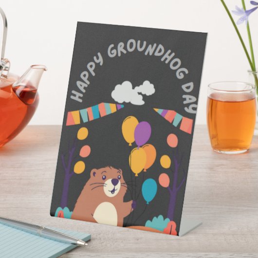 Groundhog Day Celebration: Schatten oder Schein? Sockelschild (In Situ)