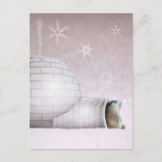 Groundhog Day - Chillin' im Iglu Postkarte