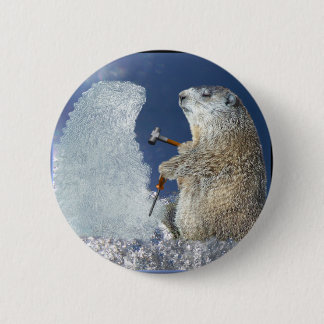 Groundhog Day-Eis-Skulptur Button