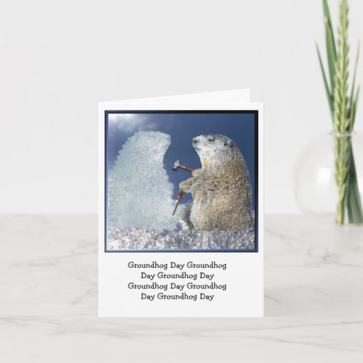 Groundhog Day-Eis-Skulptur Karte (Vorderseite)