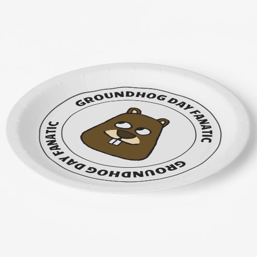 Groundhog Day Fanatic Pappteller (Schrägansicht)