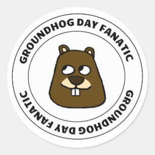 Groundhog Day Fanatic Runder Aufkleber