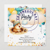 Groundhog Day feiern mit Spaß Save The Date (Vorne/Hinten)