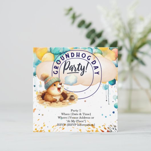 Groundhog Day feiern mit Spaß Save The Date (Stehend Vorderseite)