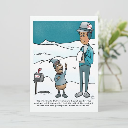 Groundhog Day Flat Greeting Card Karte (Stehend Vorderseite)