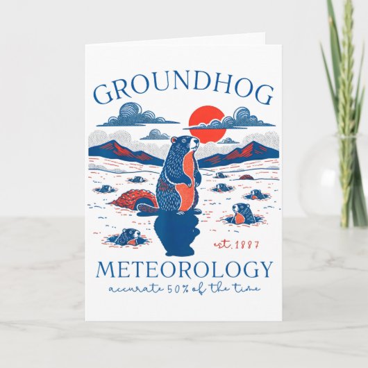Groundhog Day Funny Quote Respect The Shadow Meteo Karte (Vorderseite)