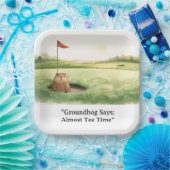 Groundhog Day Golfer Winter Golf Holiday Pappteller (Party)