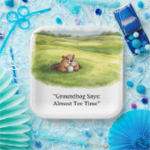 Groundhog Day Golfer Winter Golf Holiday Pappteller (Party)