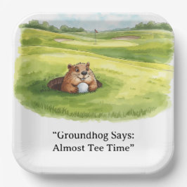 Groundhog Day Golfer Winter Golf Holiday Pappteller