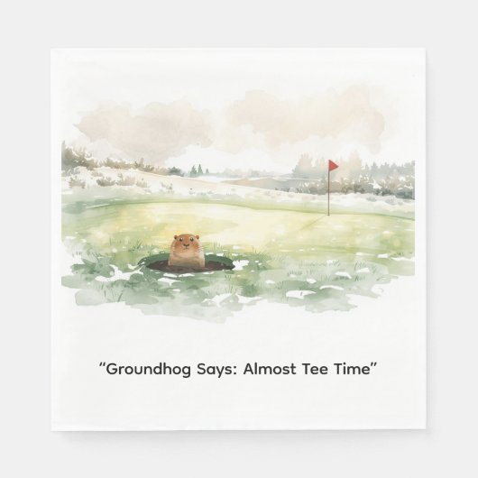 Groundhog Day Golfer Winter Golf Holiday Serviette (Vorderseite)