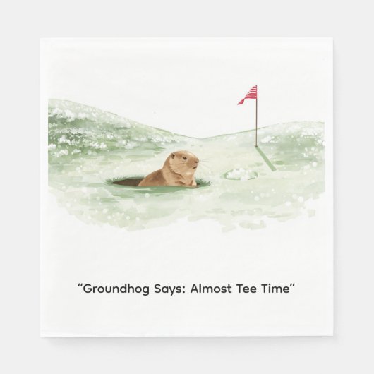 Groundhog Day Golfer Winter Golf Holiday Serviette (Vorderseite)