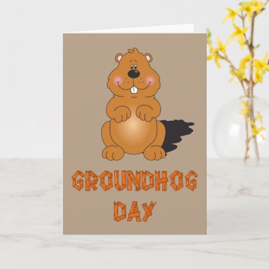 GROUNDHOG DAY-GRUSS-KARTE KARTE (Gelbe Blume)