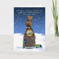 Groundhog Day-Gruß-Karte mit Groundhog Kristall