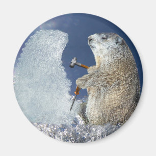 Groundhog Day Ice Skulptur Magnet