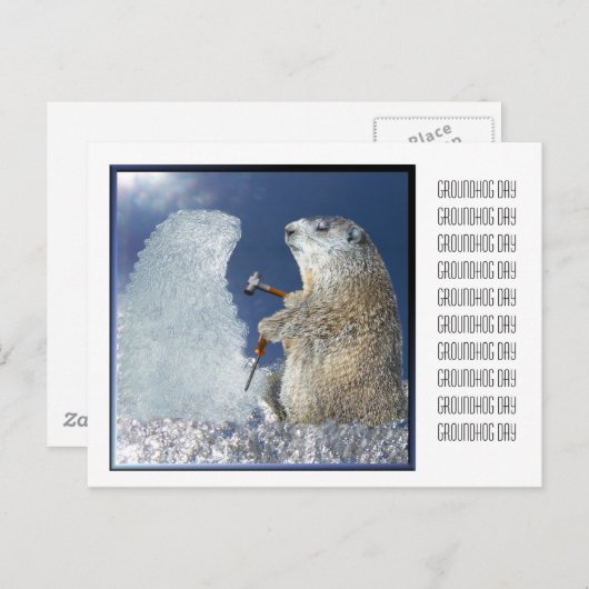 Groundhog Day Ice Skulptur Postkarte (Vorne/Hinten)