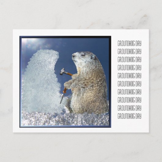 Groundhog Day Ice Skulptur Postkarte (Vorderseite)