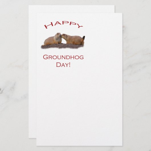 Groundhog Day-Kuss Briefpapier (Vorne/Hinten)