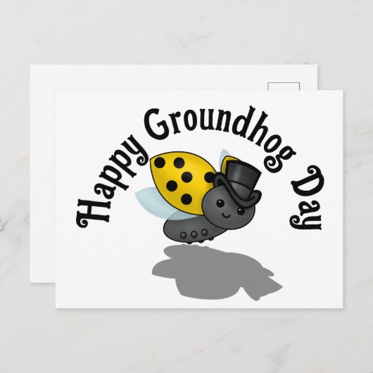Groundhog Day Ladybug T - Shirt Postkarte (Vorne/Hinten)