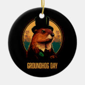 Groundhog Day mit Phil Keramik Ornament (Vorne)