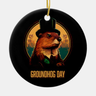 Groundhog Day mit Phil Keramik Ornament