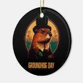 Groundhog Day mit Phil Keramik Ornament (Links)