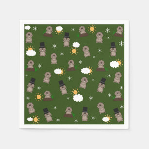 Groundhog Day-Muster Serviette