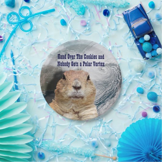 Groundhog Day Polar Vortex Pappteller (Party)