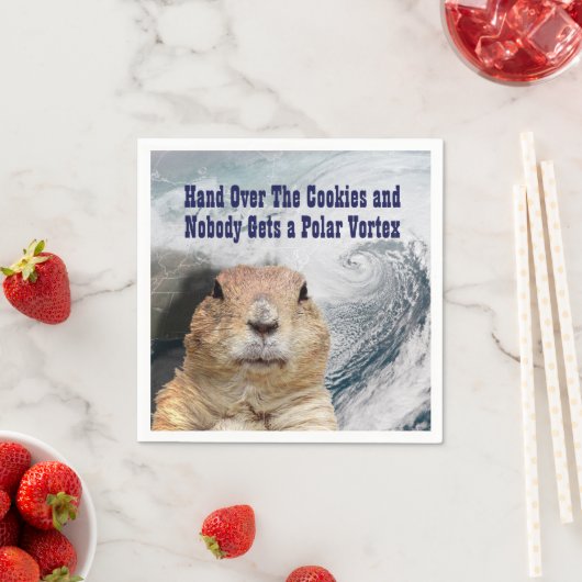 Groundhog Day Polar Vortex Serviette (Beispiel)