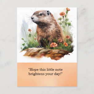 Groundhog Day Postcard - Spaß und Quirky Gruß Postkarte