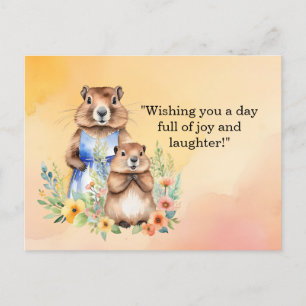 Groundhog Day Postcard - Spaß und Quirky Gruß Postkarte
