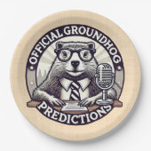 Groundhog Day Preditions - Marmotte Meteo Pappteller (Vorderseite)