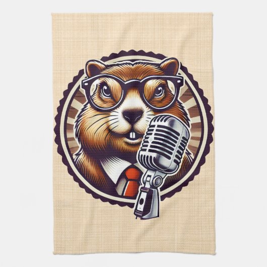 Groundhog Day - Punxsutawney Geschirrtuch (Vertikal)