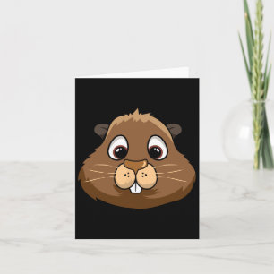 Groundhog Day Rodent Head Gesicht Kostüm Niedlich Karte