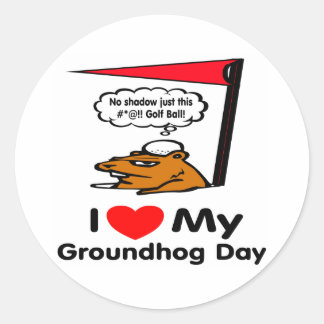 Groundhog Day Runder Aufkleber