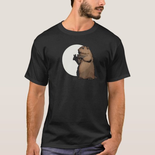 Groundhog Day Shadow Puppet Funny Geschenk T-Shirt (Vorderseite)