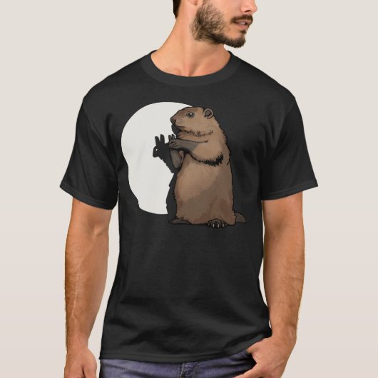Groundhog Day Shadow Puppet Funny Geschenk T-Shirt (Vorderseite)