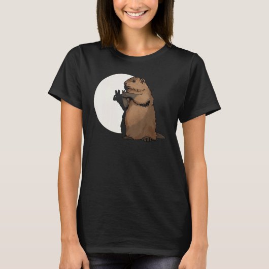 Groundhog Day Shadow Puppet Funny T-Shirt (Vorderseite)