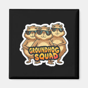 Groundhog Day Squad Lustiger Frühling Februar Punx Magnet