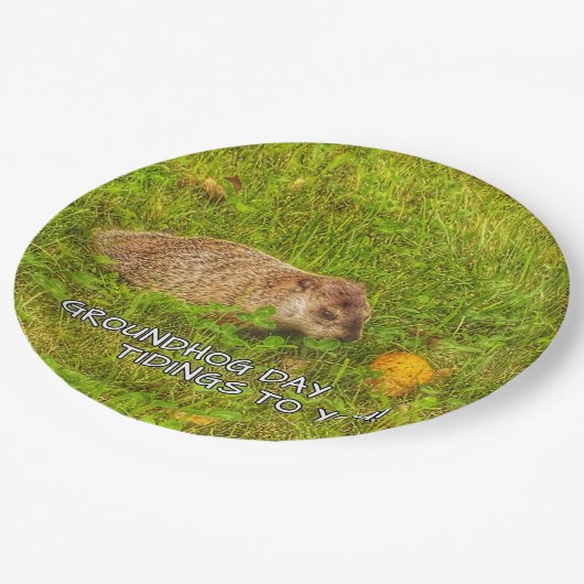 Groundhog Day Tidings für Sie! Teller (Schrägansicht)