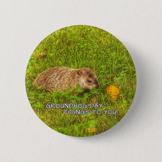 Groundhog Day Tidings zu Ihnen auf Knopf! Button (Vorderseite)