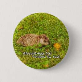 Groundhog Day Tidings zu Ihnen auf Knopf! Button